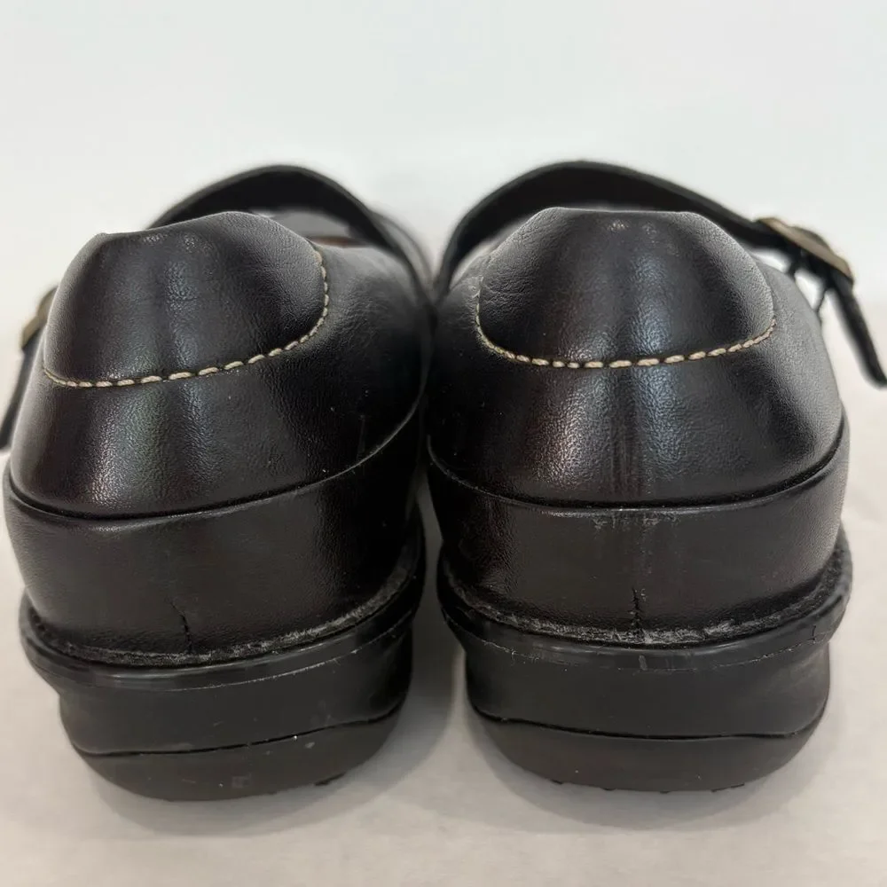 Red Wing Black Leather Mary Jane Shoes Womens Size 8 Slip On Buckle Loafer - Picture 8 of 11